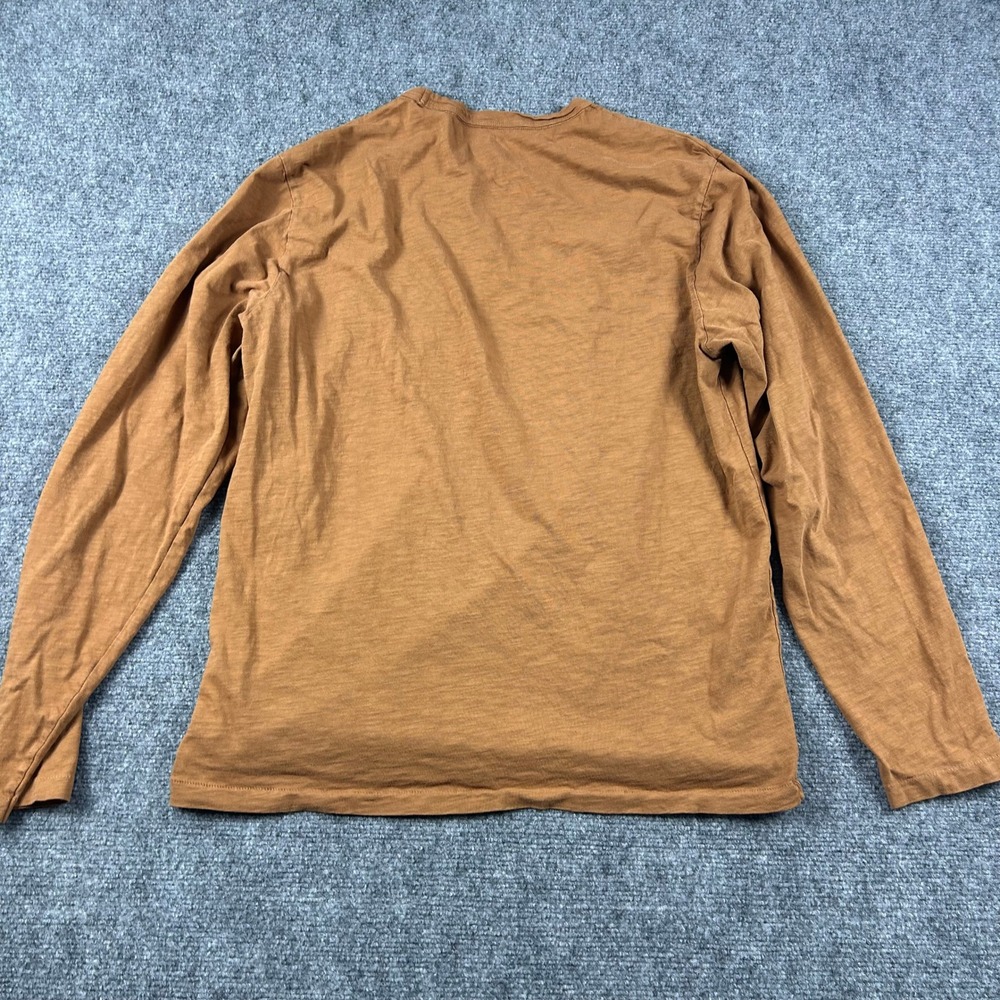 Todd Snyder Pocket T-Shirt Mens L Brown Long Sleeve Slub Cotton Crew Neck - Picture 7 of 9